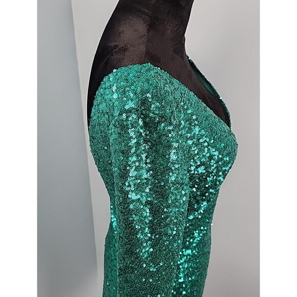 A'gaci Agaci Bodycon Mid Sleeve Dress Large Sequin Homecoming Festival Concert - Picture 6 of 12